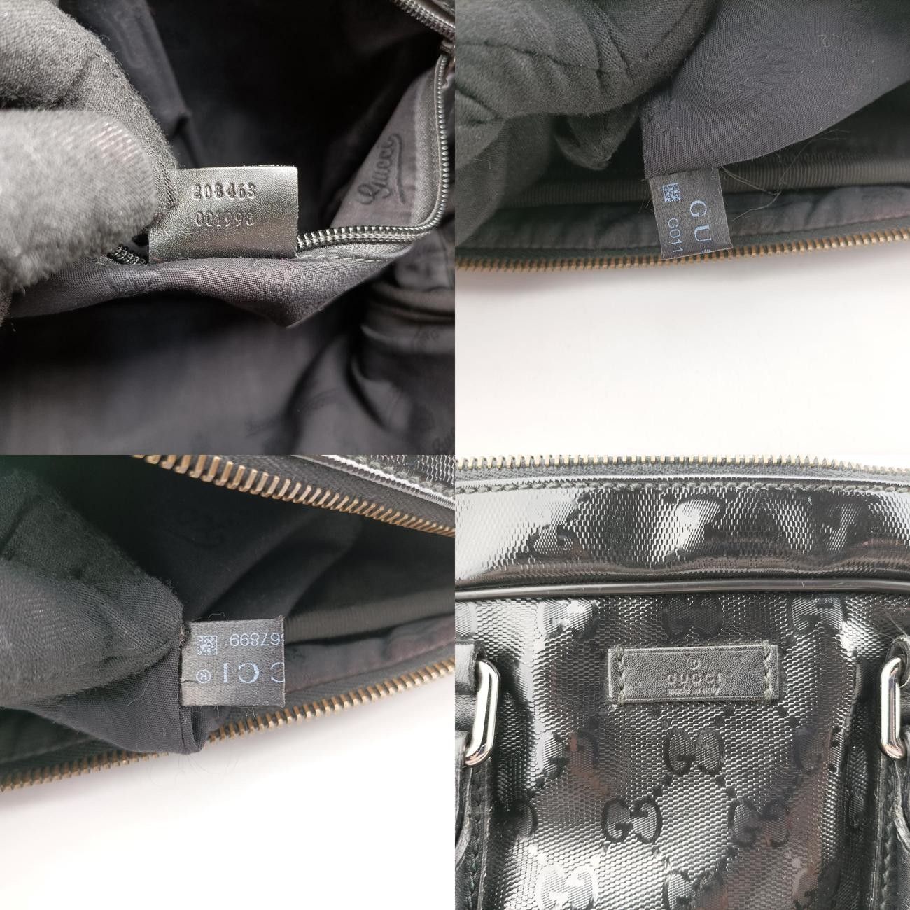 グッチGucciディアマンテブラックPVCコーティングキャンバス