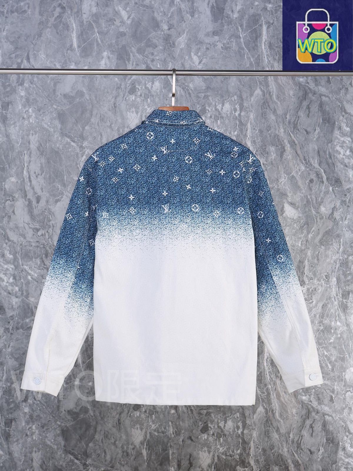 ルイ ヴィトン Louis Vuitton LV の満遍にプリントされた星空グラデーションジーンズジャケット モーラントが着用したものと同じモデルです -WTO輸入1