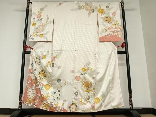 平和屋着物○訪問着 草花文 金彩 正絹 逸品 AABA3774ph