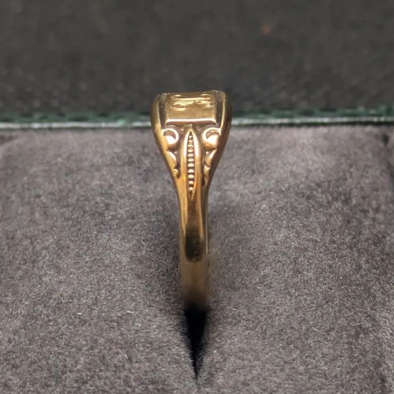 S”シグネットリング 10K GF 刻印 イニシャル ゴールドフィルド ピンキー