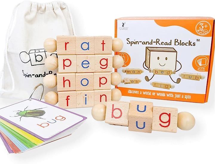 LITTLE BUD KIDS フォニックスキューブ 英語 モンテッソーリ 知育玩具 フラッシュカード 積み木 おもちゃ ３歳から