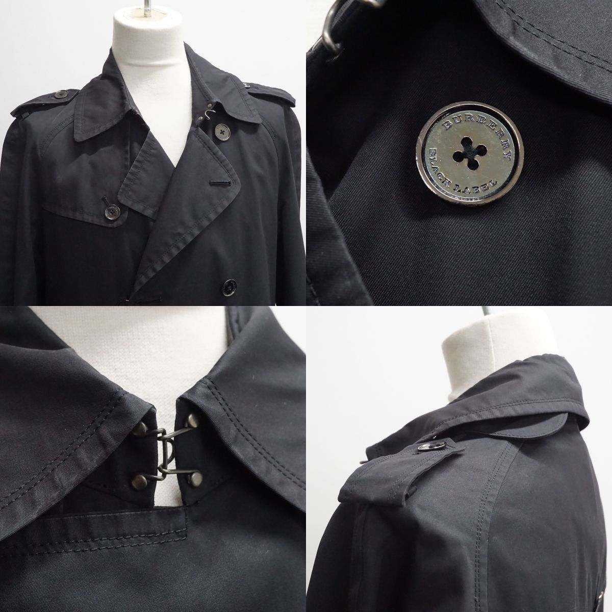 バーバリーブラックレーベル トレンチコート ライナー 着脱可 ノバ M 黒 BURBERRY BLACK LABEL トレンチコート USED品 バーバリー