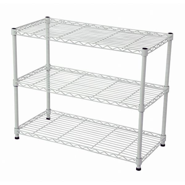 【新品・2営業日で発送】エイ・アイ・エス (AIS) メタルラック本体 ホワイト 75x35x61.8cm 19φスチールラックセット NS-7535WH