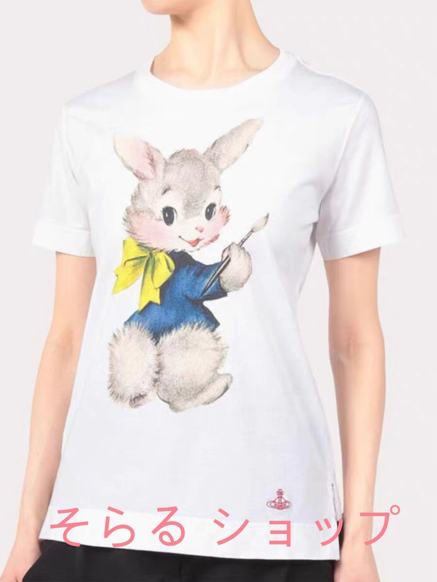 2024SS VivienneWestwood PAINTING BUNNYプリーツエレファントTシャツ  白