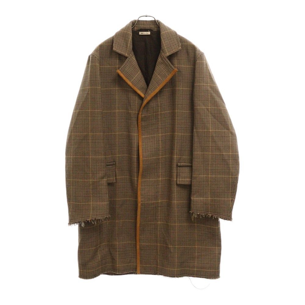 MARNI (マルニ) 19AW ウール チェック柄 カットオフグレン チェスターコート ジャケット ブラウン TUMU0034NY S52138
