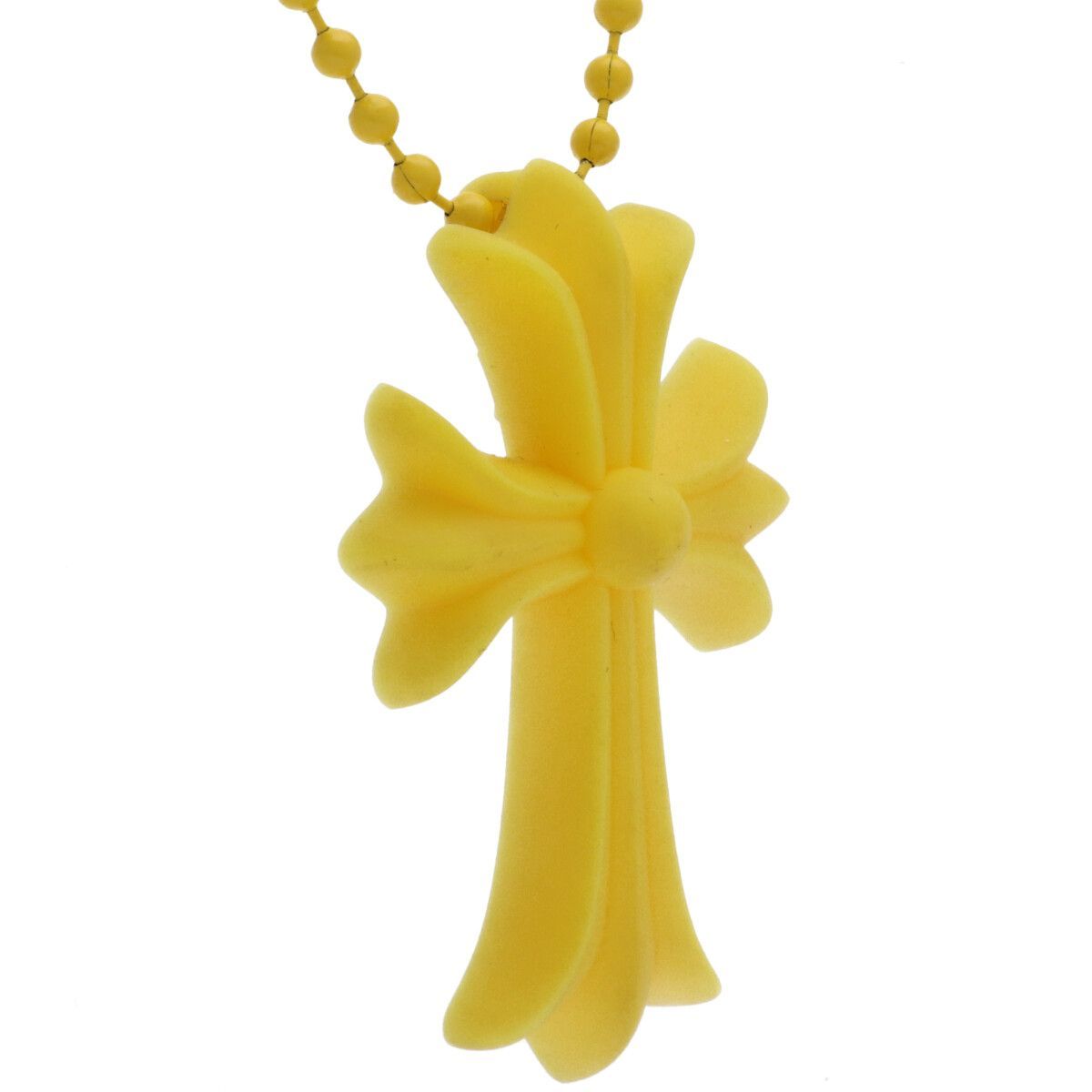 CHROME HEARTS クロムハーツ ラバー スモールCHクロス イエロー 黄色 ネックレス ペンダント 25006394 RS WWW_SMP1DAWEKUDUS_SCH_ID