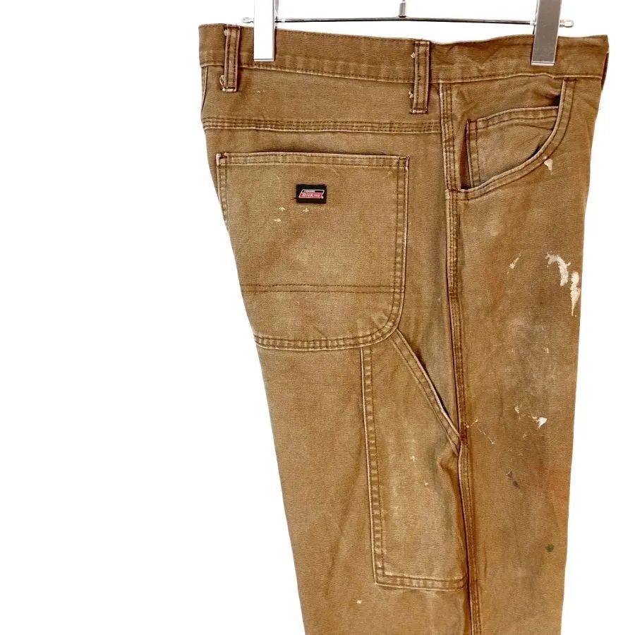 Dickiesディッキーズ202ダック地ペインターパンツカーペンターパンツワークパンツ茶色ブラウンフェードウォッシュロゴタグワンポイントY2Kリアルワークウェアストリートアメカジスケーターファッションvintageヴィンテージ50703