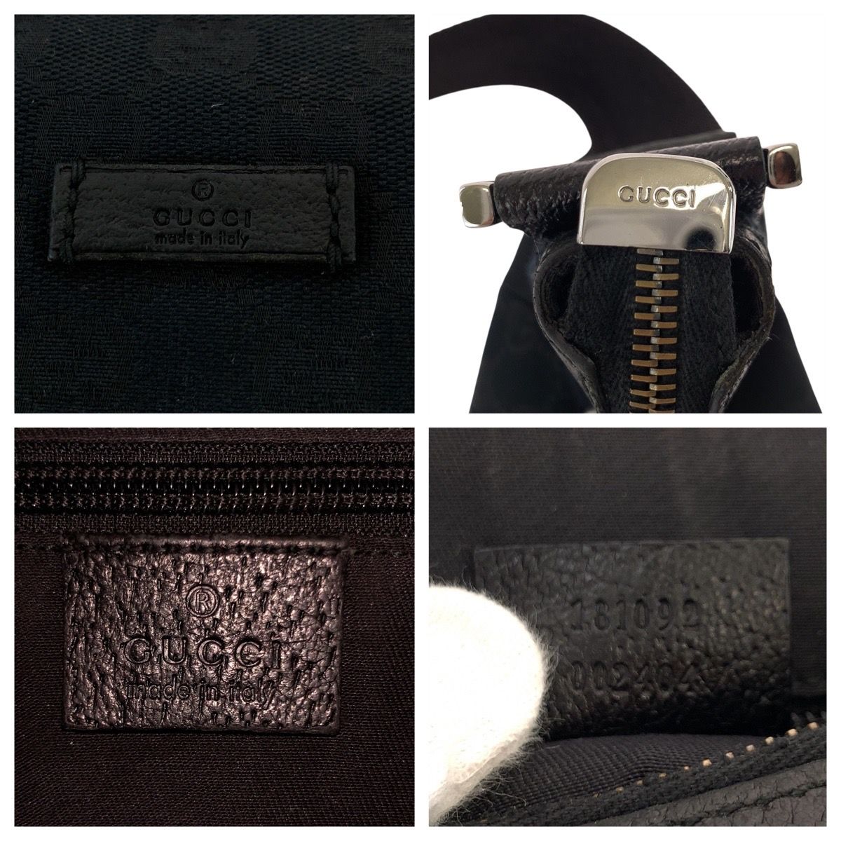 GUCCI グッチ ブラック 黒 シルバー金具 GGキャンバス 181092 