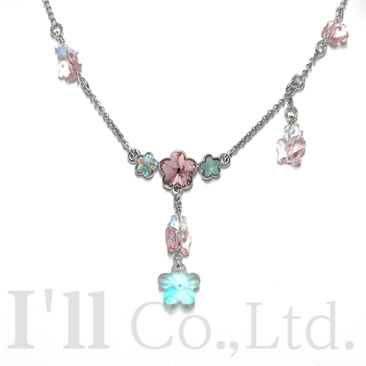 値下げ！SWAROVSKI スワロフスキー カラーストーン ネックレス メタル 