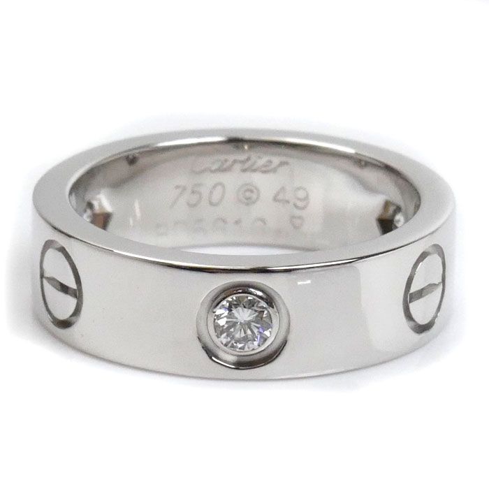 CARTIER カルティエ K18WG ホワイトゴールド ラブリング ハーフダイヤ  