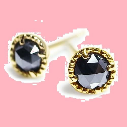 数量限定】K18 天然 ブラックダイヤ 0.30ct ペア ピアス 大粒 ゴールド 