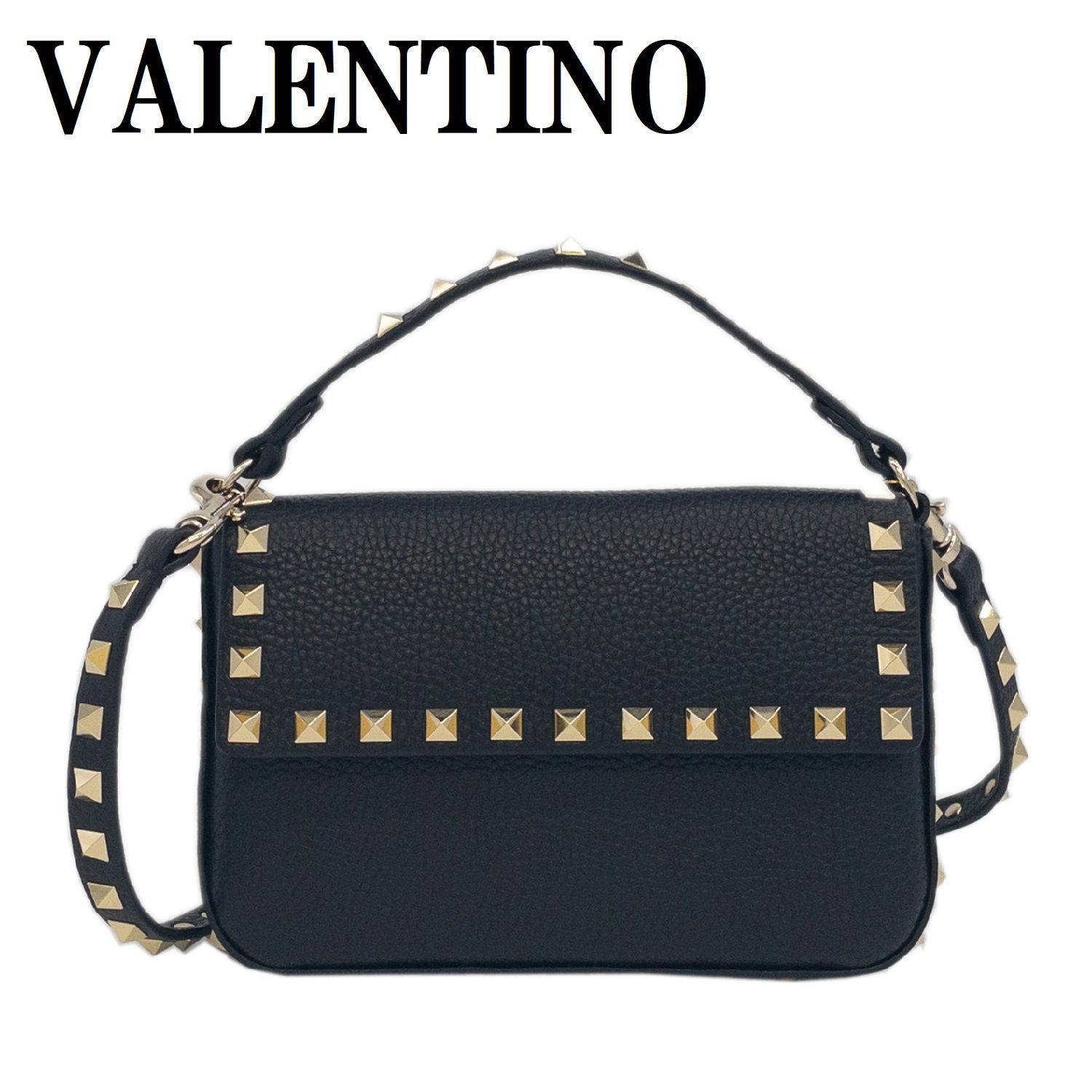 VALENTINO ヴァレンティノ 5W2P0W07 VSH 0NO 2WAY ロックスタッズ ミニ ハンドバッグ ショルダーバッグ クロスボディバッグ  レディース ブラック - メルカリ