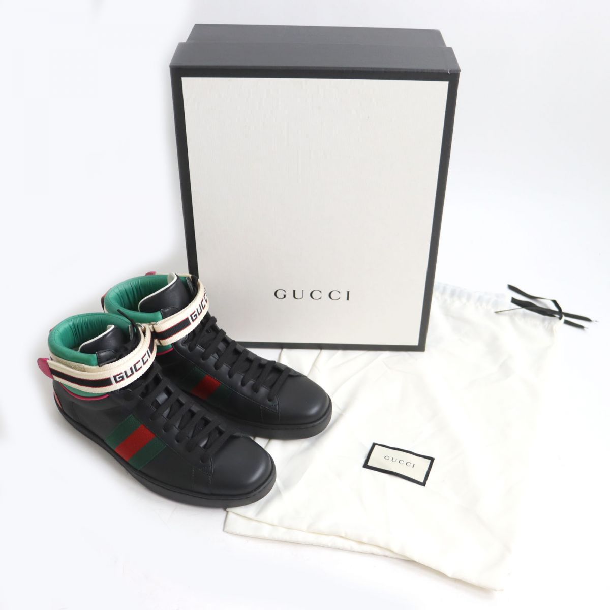 極美品◇GUCCI グッチ 523472 ウェブライン エースストライプ レザー