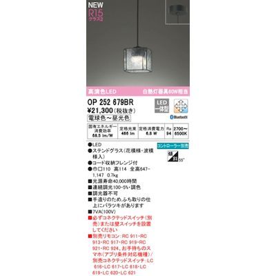 【新品・7営業日以内発送】オーデリック ODELIC OP252679BR LEDペンダント【沖縄離島販売不可】