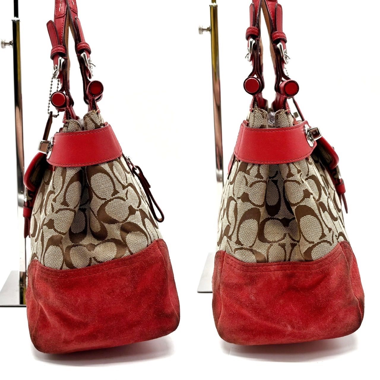 COACH 　トートバッグ　肩掛け　ターンロック　A4サイズ　シルバー金具 ✨良品✨ COACH コーチ ワンショルダーバッグ トートバッグ