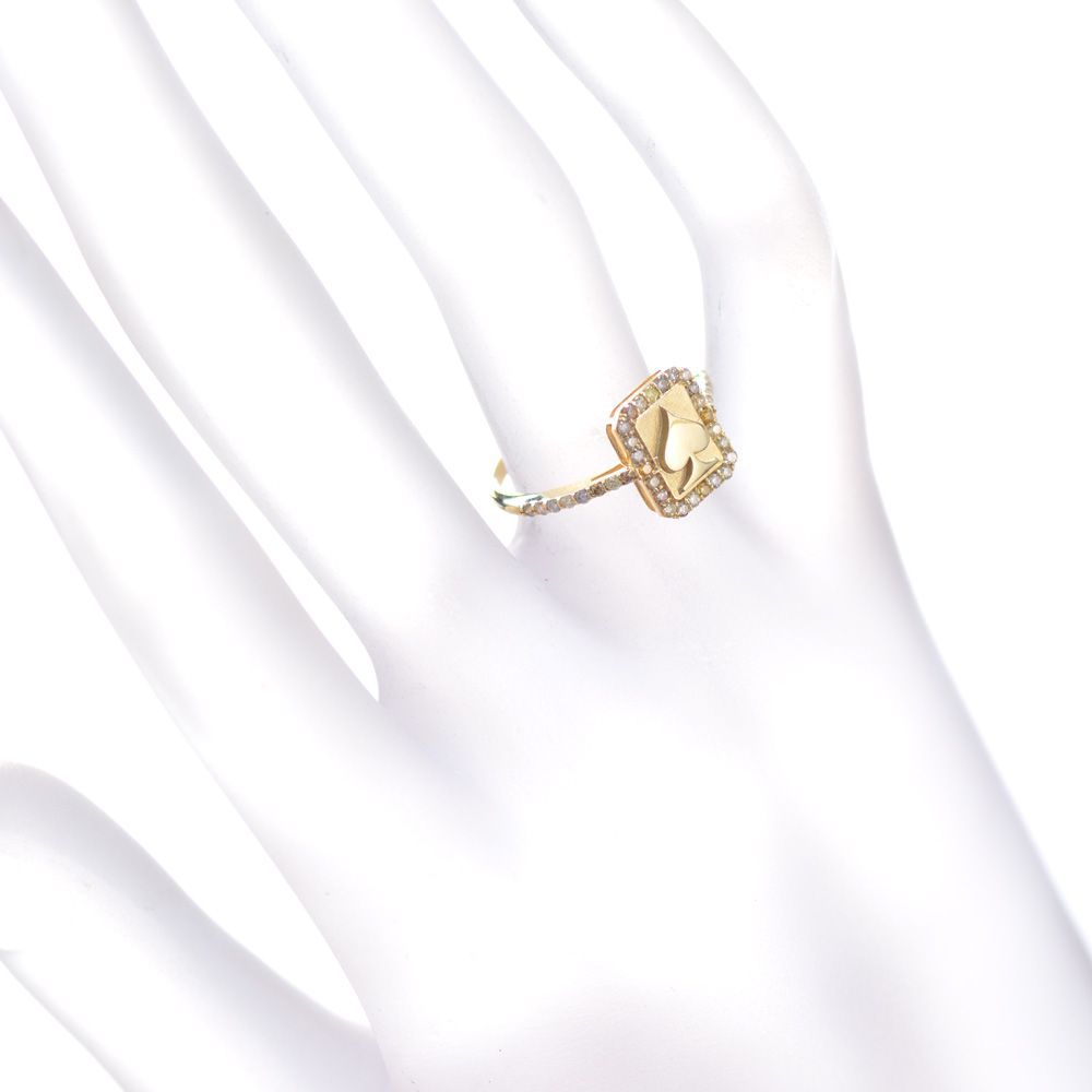 指輪 メンズ ピンキーリング K18 18金 18k ダイヤモンド トランプ スペードモチーフ イエローゴールド 細身 ジェンダーレス 小指用 マート メルカリShops店 WWW_SHINETEETH_COM