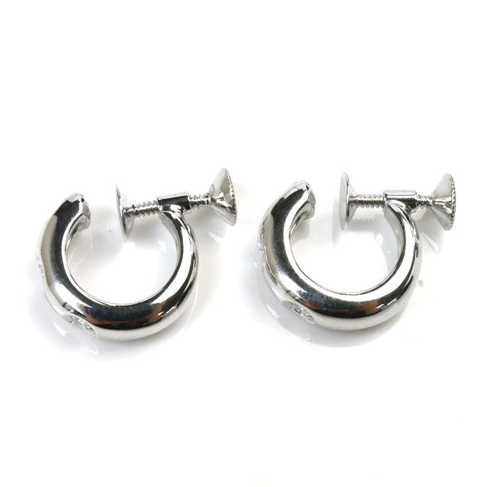 MIKIMOTO ミキモト K18WG ホワイトゴールド イヤリング ダイヤモンド 