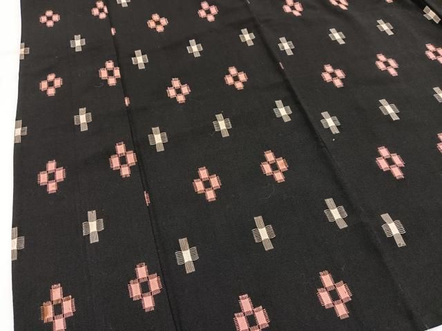 平和屋着物▽小紋 単衣 幾何学文様 洗える着物 未使用 AAAU6401iu 平和