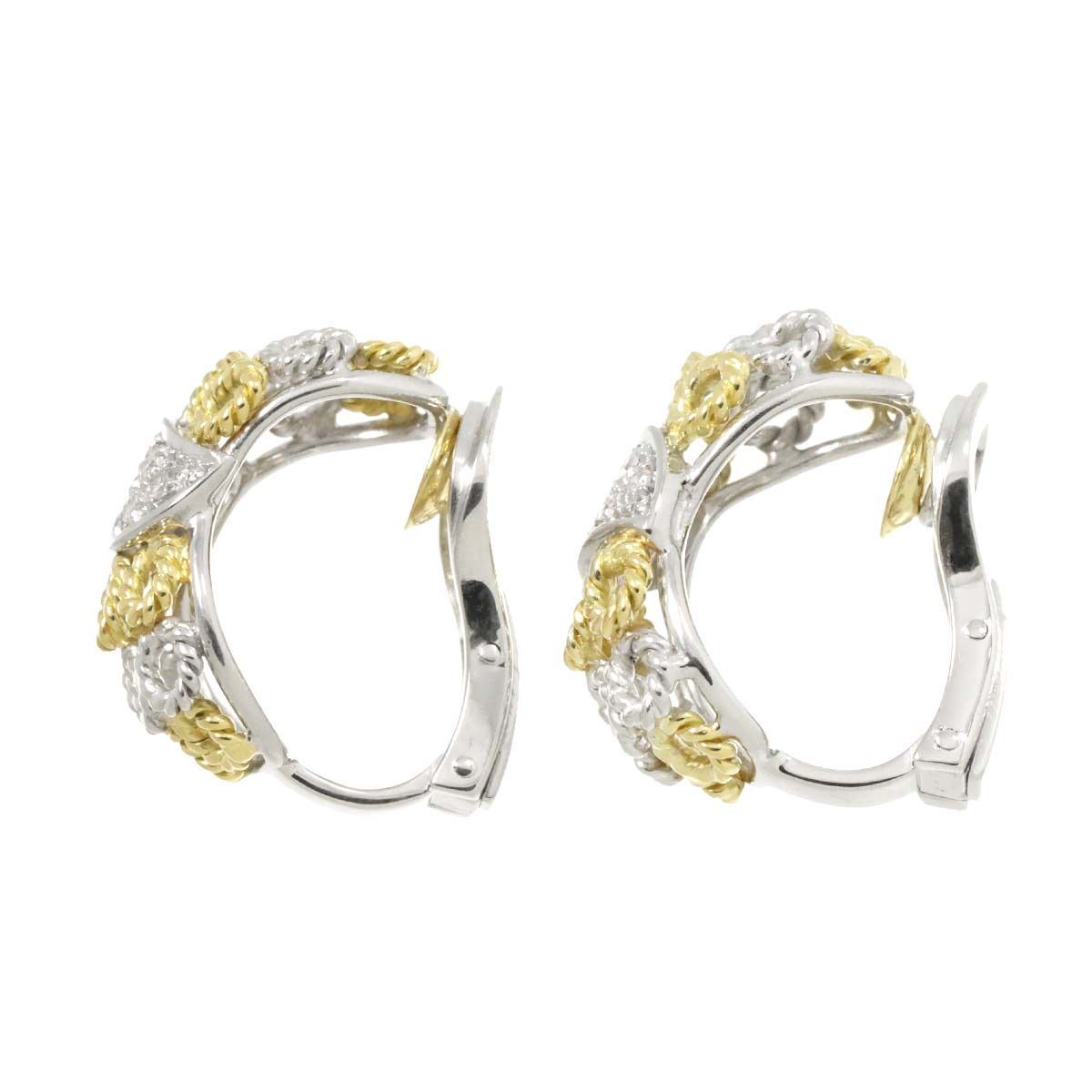 トレベール Tres Belle ダイヤ イヤリング K18 YG WG イエロー  