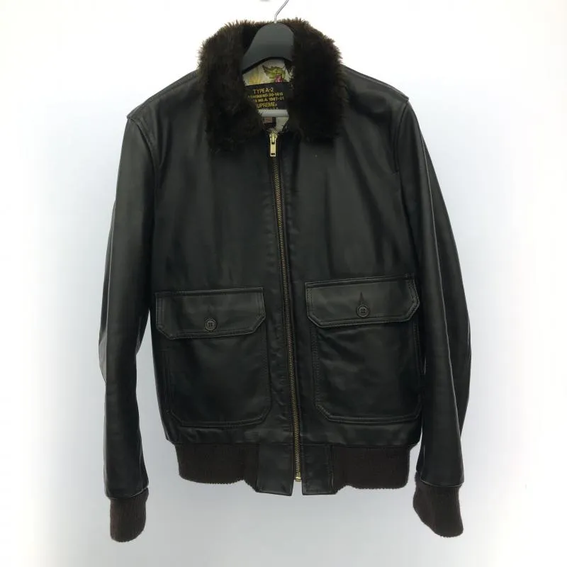 ド*劇様 SUPREME TYPE A-2 ブラックレザージャケット ド*劇様 SUPREME TYPE A-2 ブラックレザージャケット