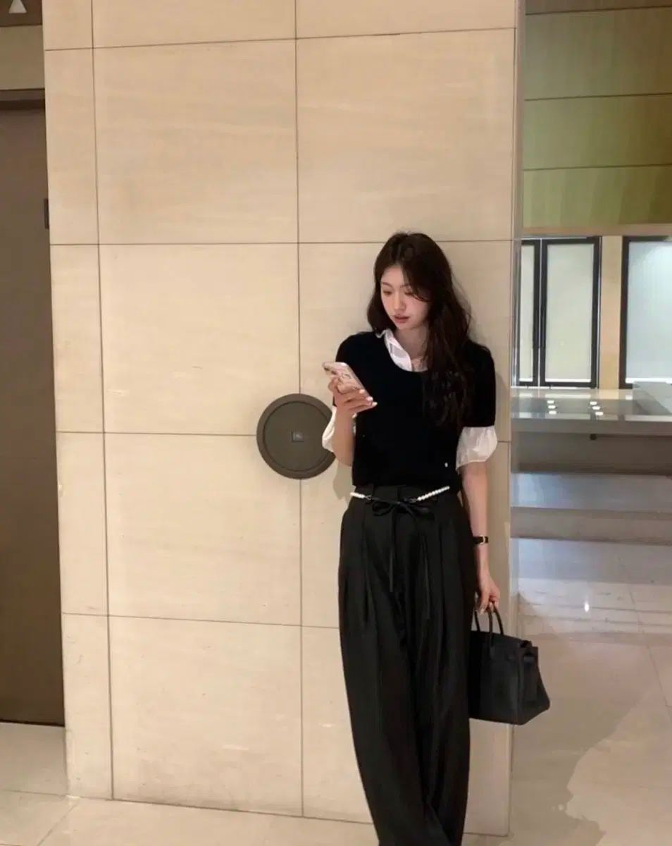 Le Plein 黒 スラックス S 標準丈