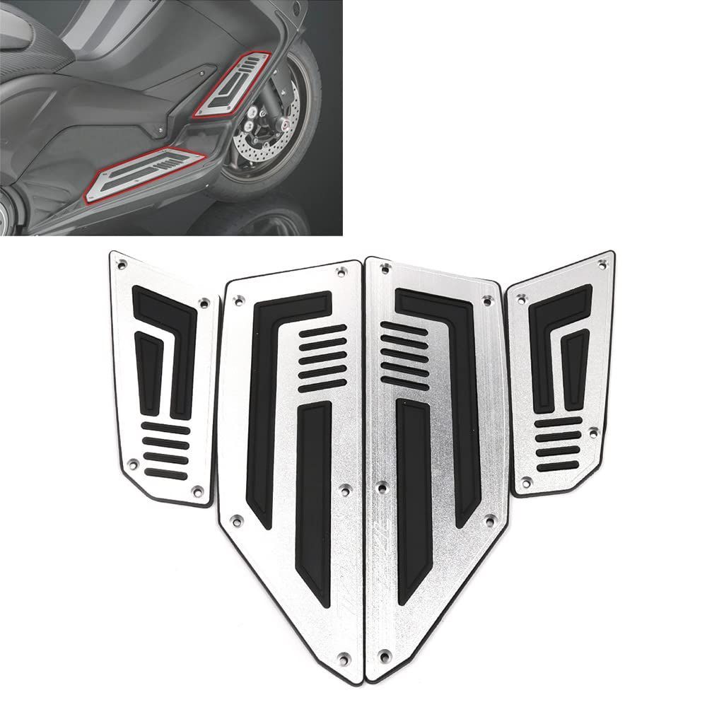 【数量限定】フットバック ステップパッド フットレスト アルミとゴム製 フロアボード 2012-2016用ステップ シルバー TMAX530 SUKIRACINGTMAX530ステップボード