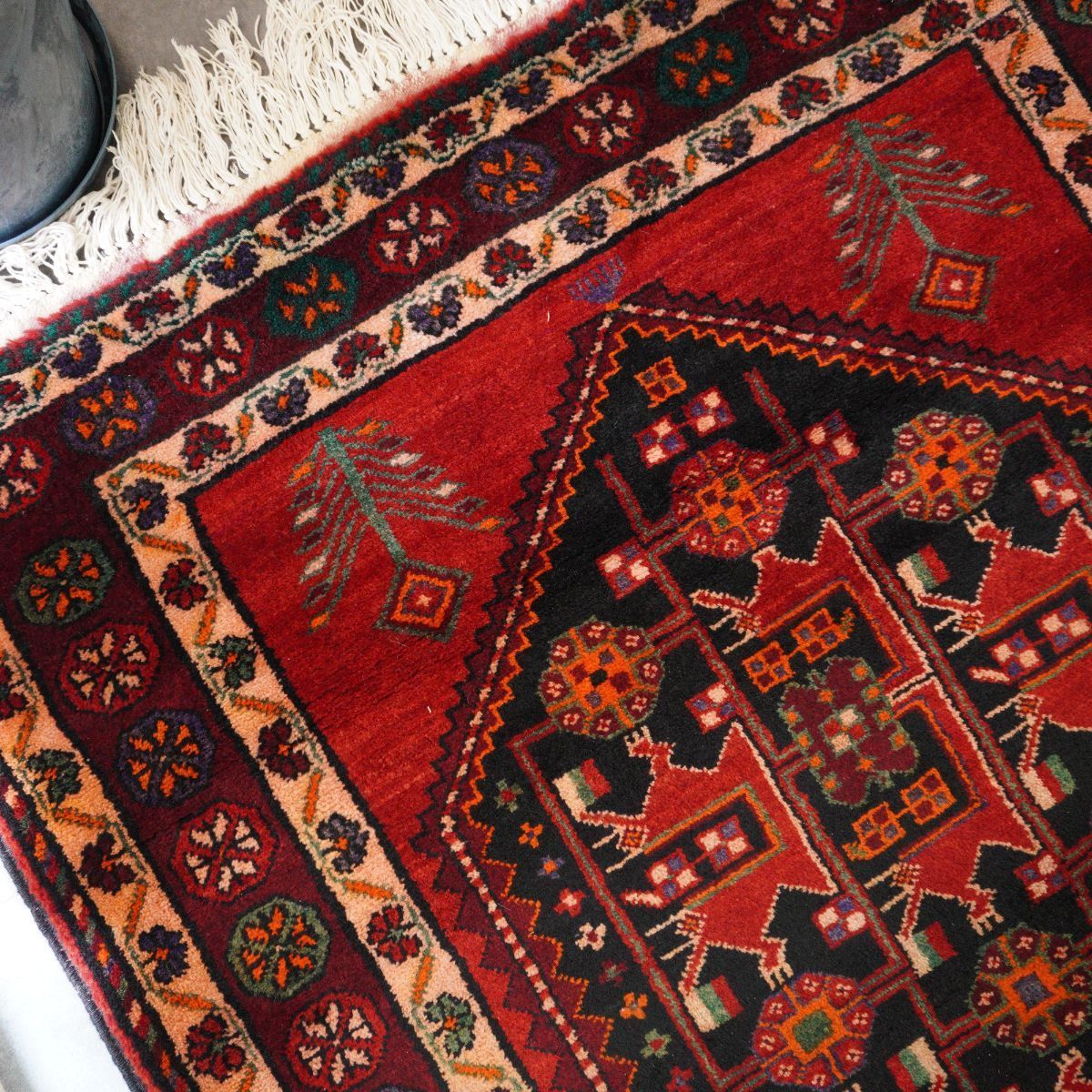 トライバル ラグ 絨毯 カーペット トルコ イラン ビンテージ　大判アンティークラグ