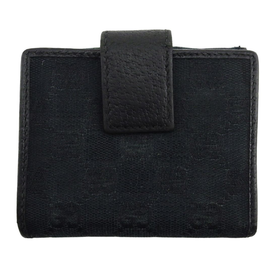 グッチ GUCCI 二つ折り財布 GG柄 ブラック×ゴールド レディース