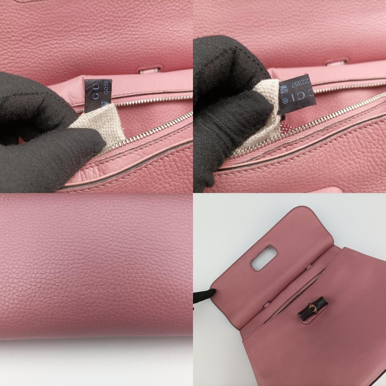 グッチGucciバンブーデイリーピンクレザー392013G019222357