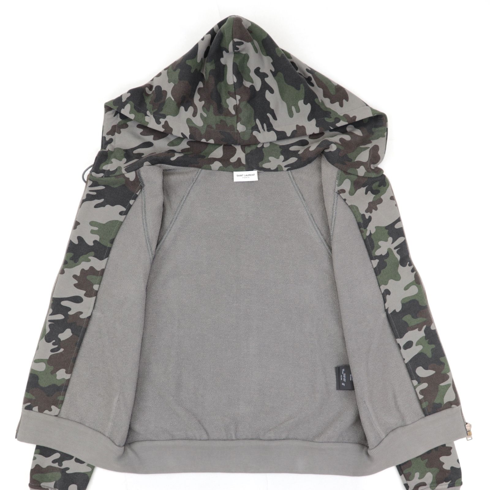 SAINT LAURENT S 迷彩 エディ期 カモフラ ジップアップパーカー 美品 サンローランパリ エディ期 カモフラ ジップアップパーカー
