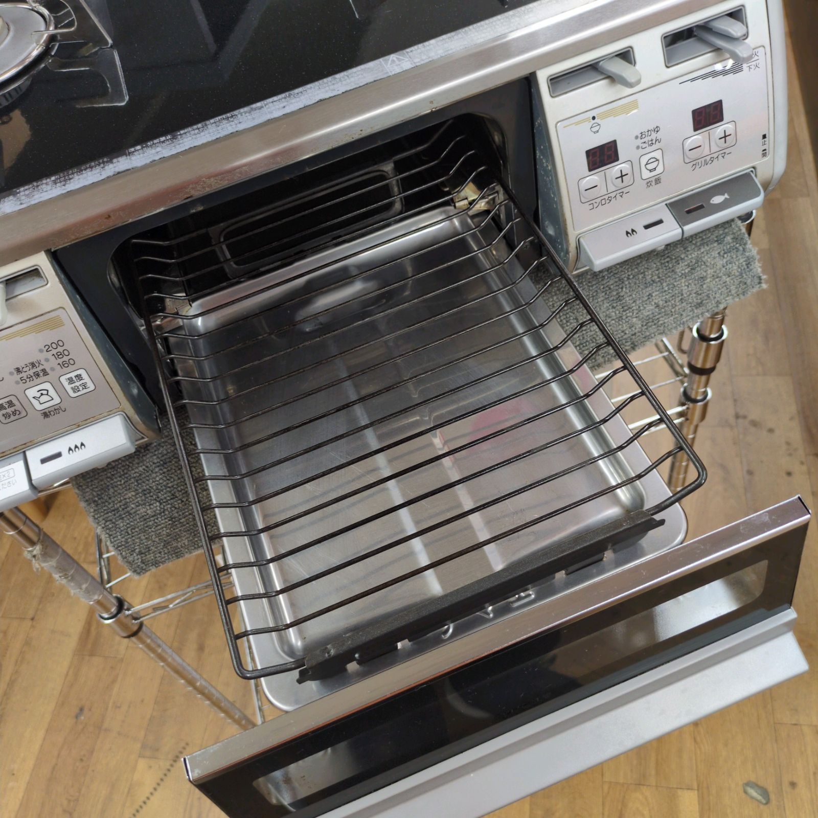 J207 ★電池BOX訳アリ★Rinnai★都市ガスコンロ★水無し両面焼きグリル J207 ☆電池BOX訳アリ☆Rinnai☆都市ガスコンロ☆水無し両面焼きグリル