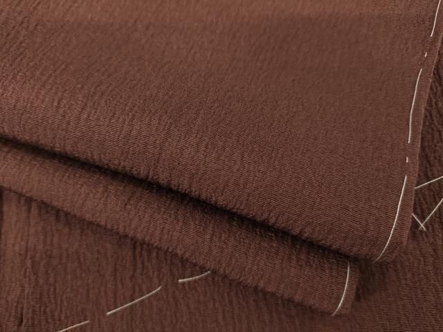 平和屋着物●上質な色無地 葡萄茶色 ロング丈 正絹 ♥ AABB7936ck