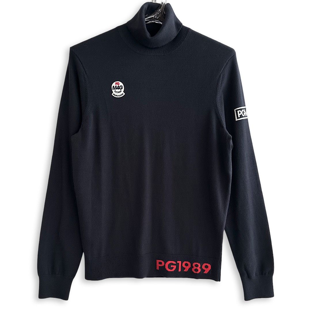 パーリーゲイツ 定価19 800円 メンズ タートルネックニット SUSTAIN ダークネイビー ゴルフウェア PEARLY GATES サイズ4 Mサイズ