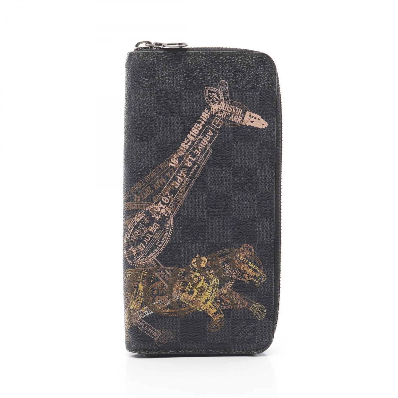 ルイ ヴィトン LOUIS VUITTON ラウンド長財布 ジッピーウォレット ヴェルティカル N64606 PVCコーティングキャンバス アニマル ジッピーウォレット ヴェルティカル メンズ Used A