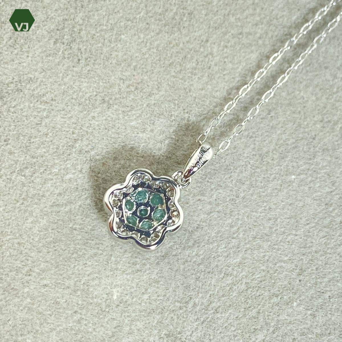 31-33】パライバトルマリン ダイヤ ネックレス 0.15ctD0.09ct【中古 