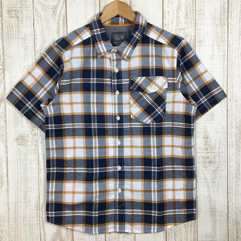 MENs S マウンテンハードウェア ショートスリーブ プレイド シャツ Short Sleeve Plaid Shirt コットン/ポリ 速乾 MOUNTAIN HARDWEAR OE6525 ネイビー系