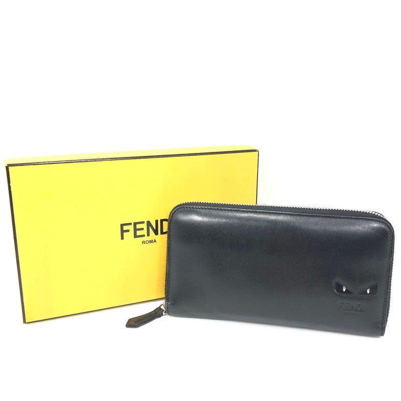 FENDI フェンディ バグズアイ ラウンドファスナー ロングウォレット7M0210 モンスター 長財布 181-250618-hi-27-tag