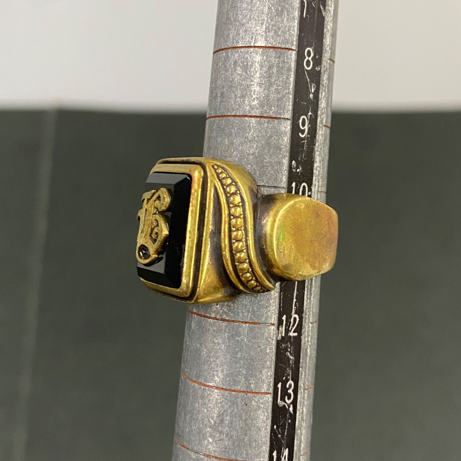 82.CALEE キャリー ゴールド リング カレッジリング 11号程度【併売品 