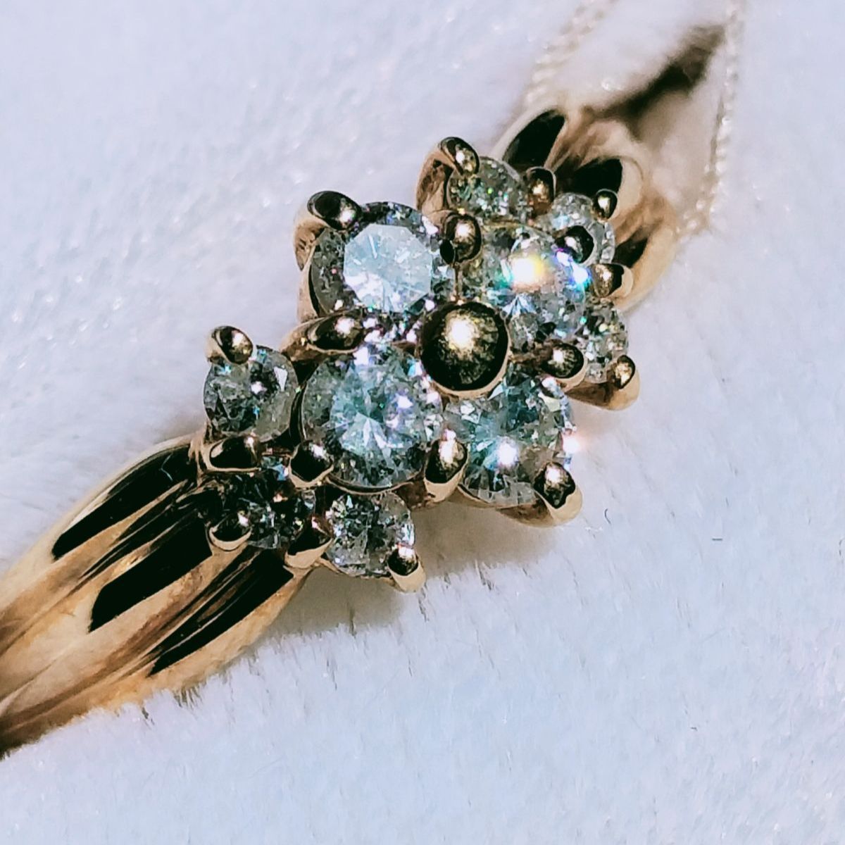 新品 ダイヤモンドリングK18 天然ダイヤモンド0.56CTリング 