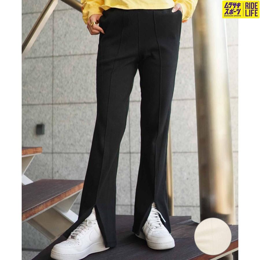 【ムラサキ公式】RVCA/ルーカ レディース フレアパンツ ロングパンツ スリット入り BD044-729