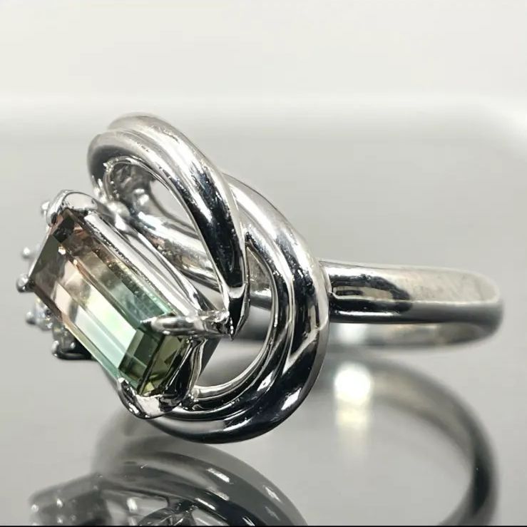 バイ トルマリン リング 1.22ct Pt900 プラチナ ダイヤ 指輪