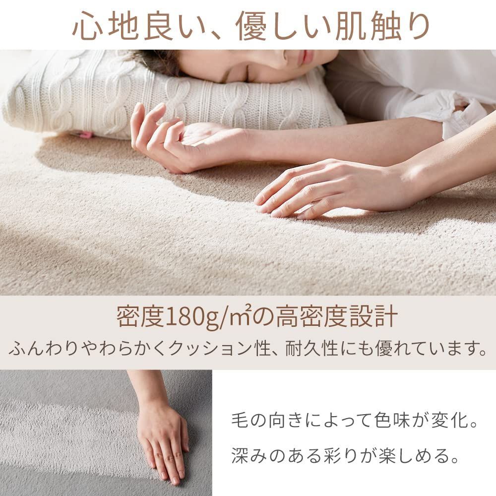 ラグ・カーペット・マット 【数量限定】じゅうたん 北欧 おしゃれ さらフワ触感 フランネル 防ダニ カーペット対応 マット ラグカーペット 洗える ラグ 滑り止め付き 200×300㎝ ダークグレー フランネルラグ アイリスプラザ