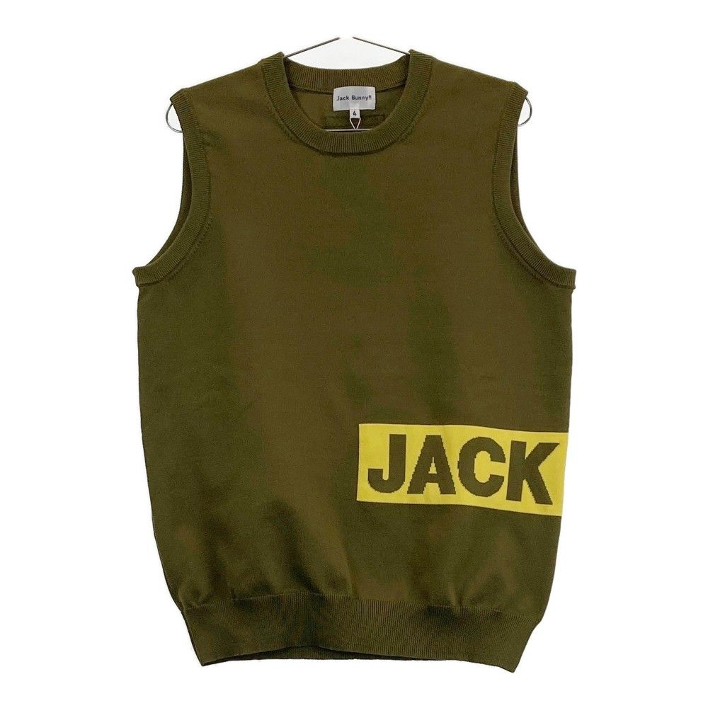 サイズ：4 JACK BUNNY ジャックバニー  ニットベスト  カーキ系 [240101455010] ゴルフウェア メンズ ストスト 新品】JACK BUNNY ジャックバニー ニットベスト カーキ系 4