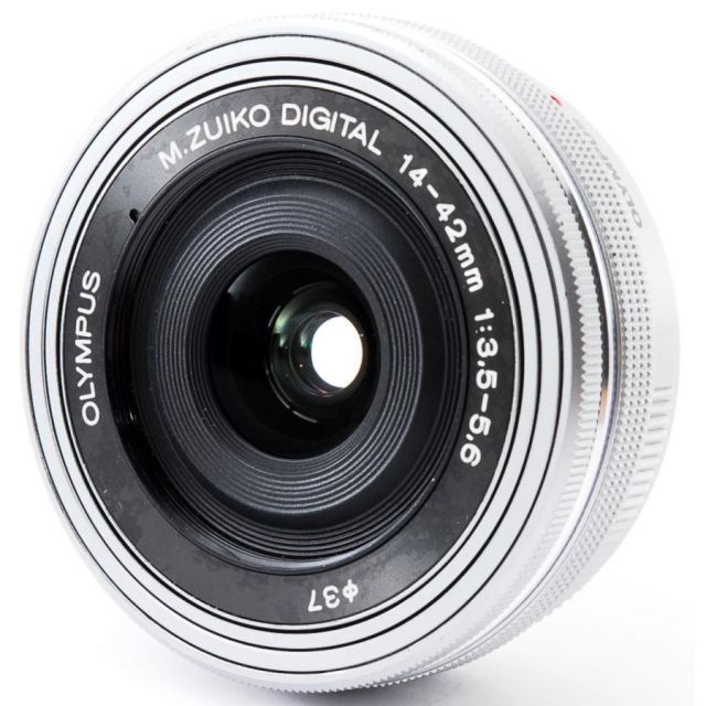 オリンパス 標準レンズ OLYMPUS M.ZUIKO DIGITAL ED 14-42mm F3.5-5.6 EZ シルバー 中古 保証 レンズ プロテクター付き - メルカリ