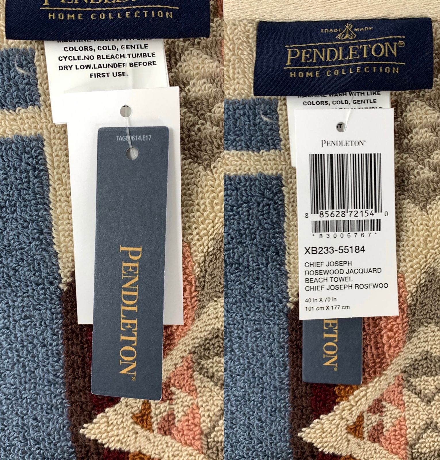 PENDLETON (ペンドルトン) Oversized Jacquard Spa Towel タオルケット ビーチタオル ブランケット W102cm×H178cm XB233-55184 アウトドア雑貨/025