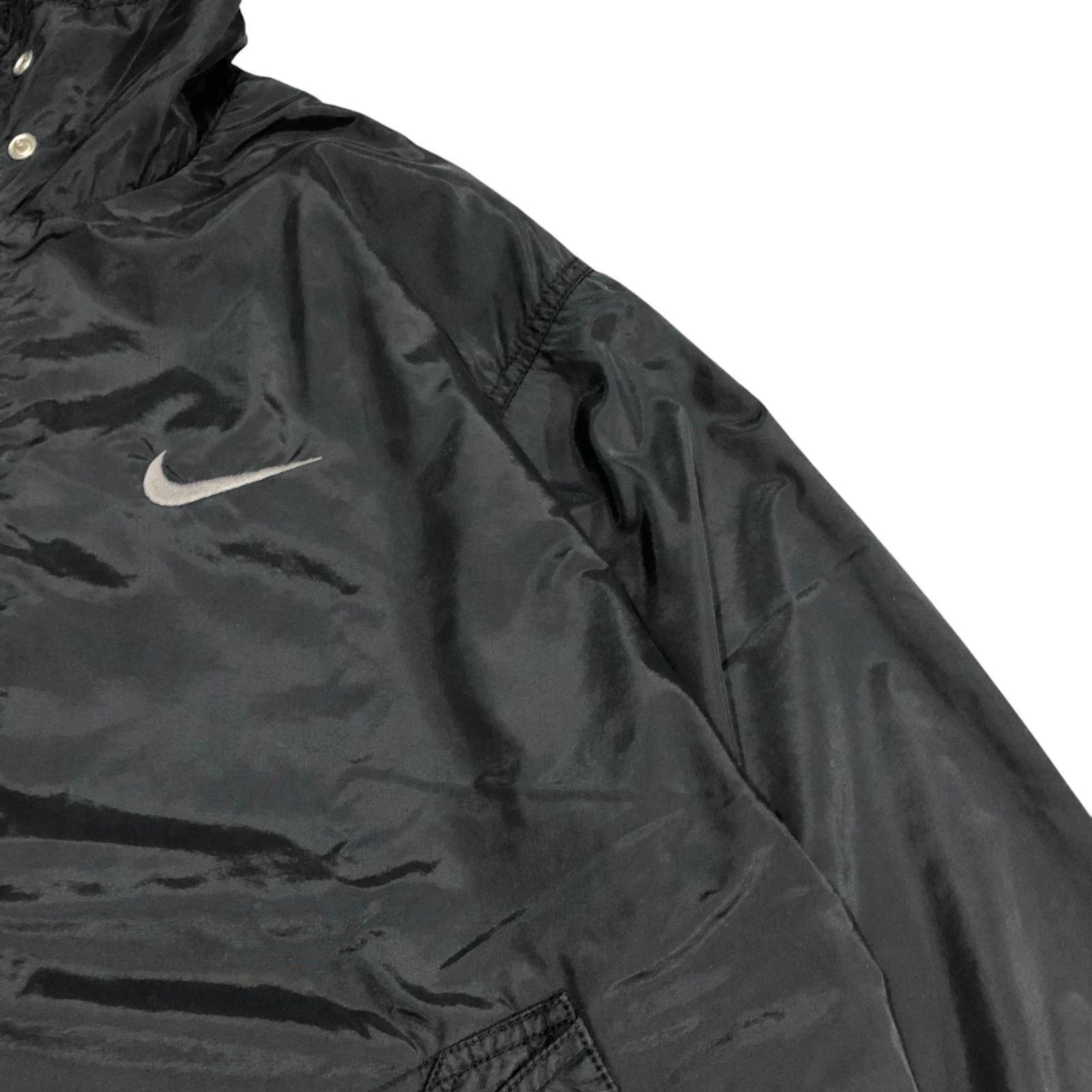 Nike ナイロンジャケット M 黒 90年代 ナイキ90sナイロンジャケット(銀タグ) 希少）NIKE ナイロンジャケット