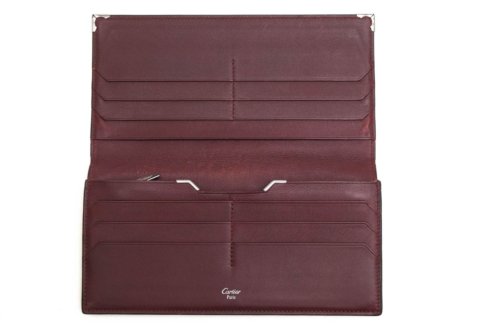 Cartier レザー長財布 カボション　ブラック　メンズ Cartier 長財布 マストライン カボション レザー ブラック カルティエ