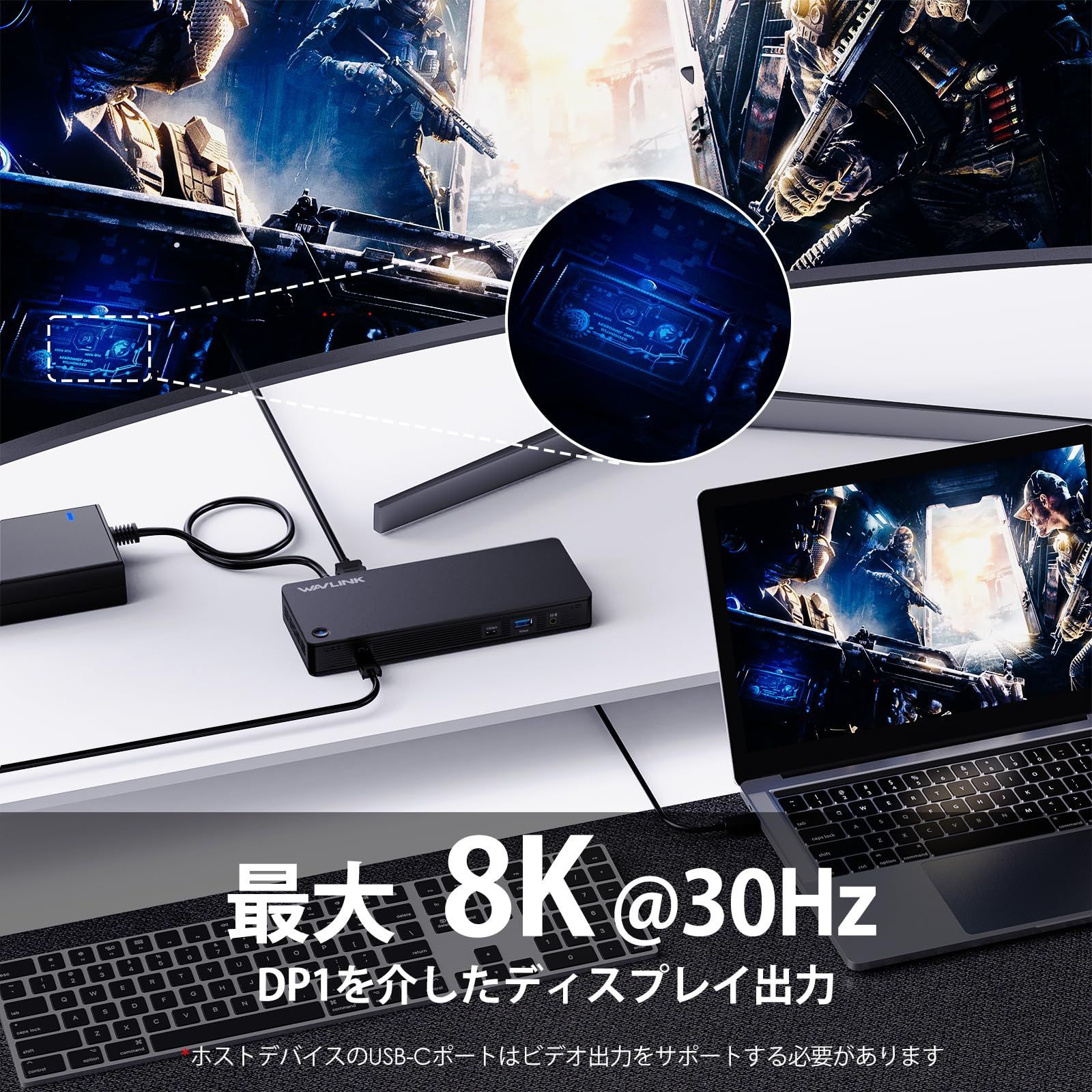 在庫 OS Windows Mac ギガビットRJ45 でのプラグ＆プレイ USB3.0x2 5Gbps USB3.1x3 10Gbps 130W入力 95W出力 TBT3 4 ドッキング USB-C DP デュアル4Kディスプレイ DP 4K 8K