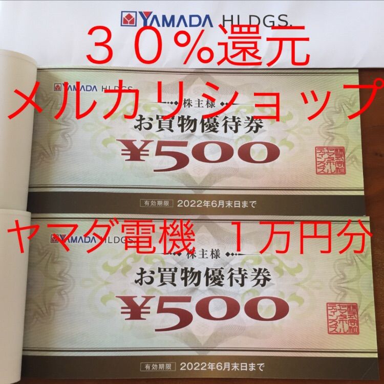 最新】ヤマダ電機 ヤマダホールディングス 株主優待券 1万円分