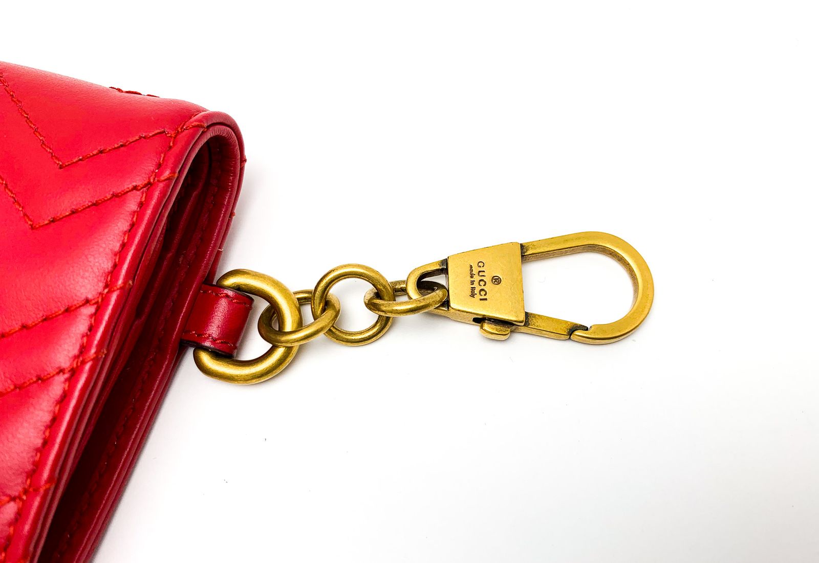 GUCCI グッチ 546579 GGマーモント 赤 カードケース 札入れ キーリング